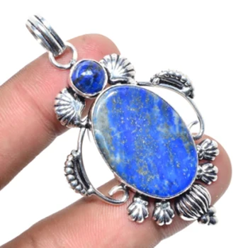 

Lapis Lazuli Pendant Silver Overlay over Copper, USA Size 66 mm , P5716