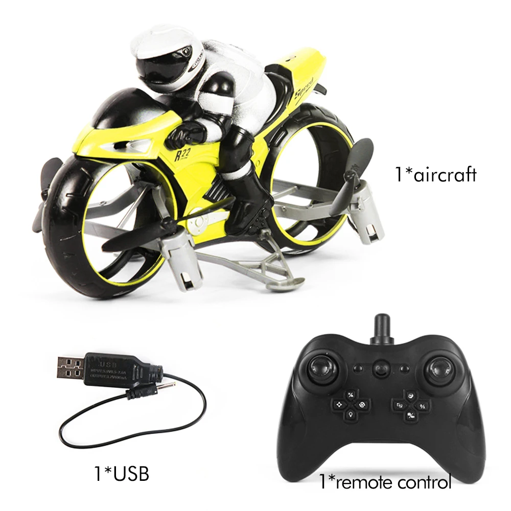 

RC Motorcycle In Toy Vehicl Kids Toys 2 In 1 mini Electric motorcycle 2.4Ghz Racing Motorbike Boy Fligt Drone toys for children