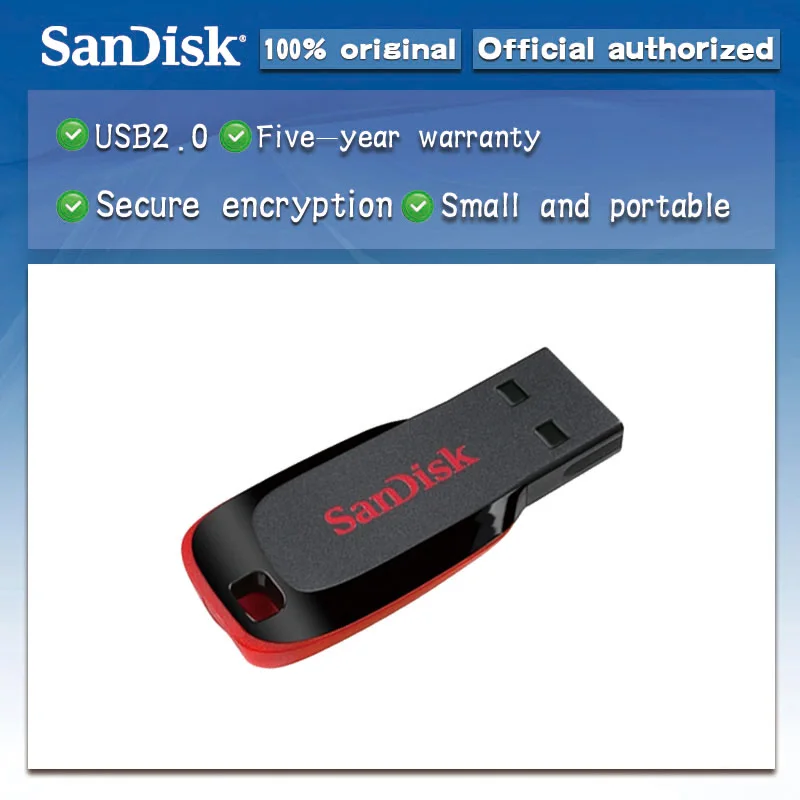 SanDisk 128 Гб 64 ГБ 16 ГБ 8 ГБ USB флеш-накопитель 32 ГБ флеш-накопители 2,0 CZ50 USB флеш-накопитель Поддержка официальной проверки