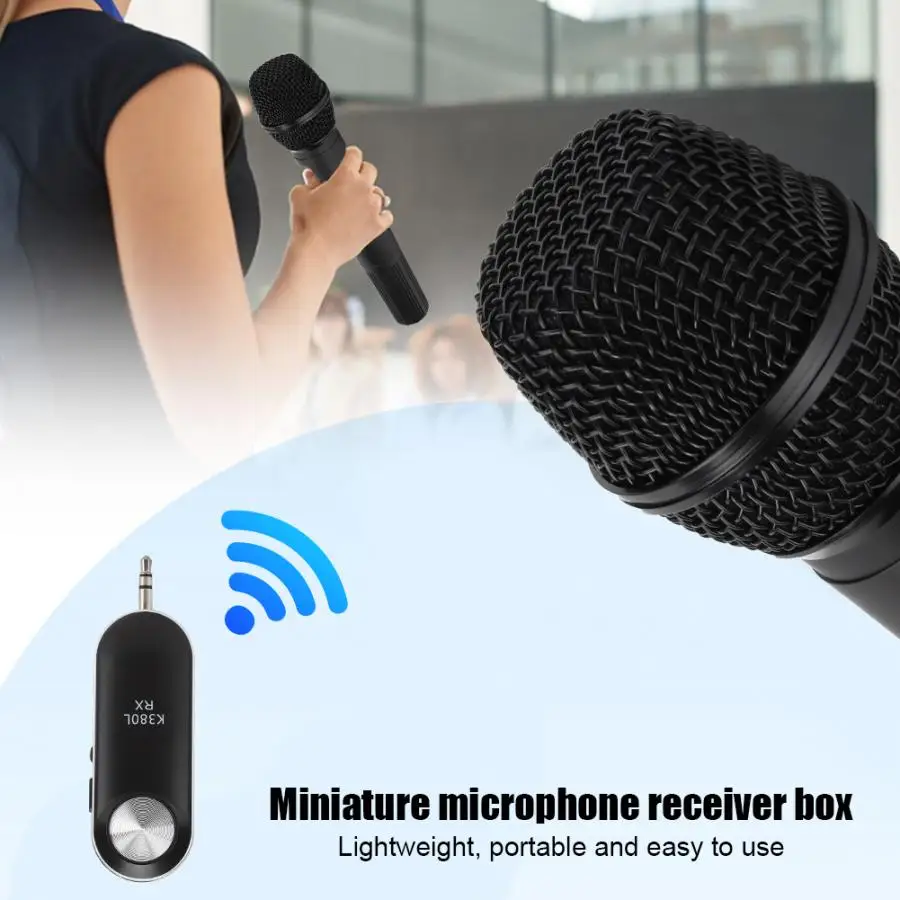 UHF Band металлический Ручной беспроводной микрофон с 3,5 мм миниатюрным приемником