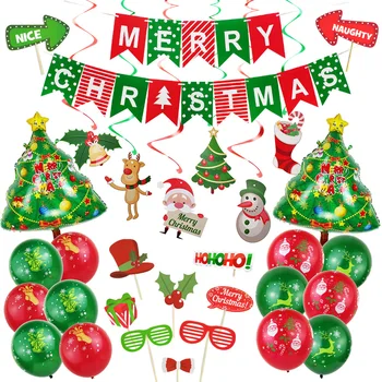 

1 Merry Christmas Balloons Sets Christmas Banner Latex Balloons Xmas Eve Party New Year Home Christmas Decoration Air Balloons