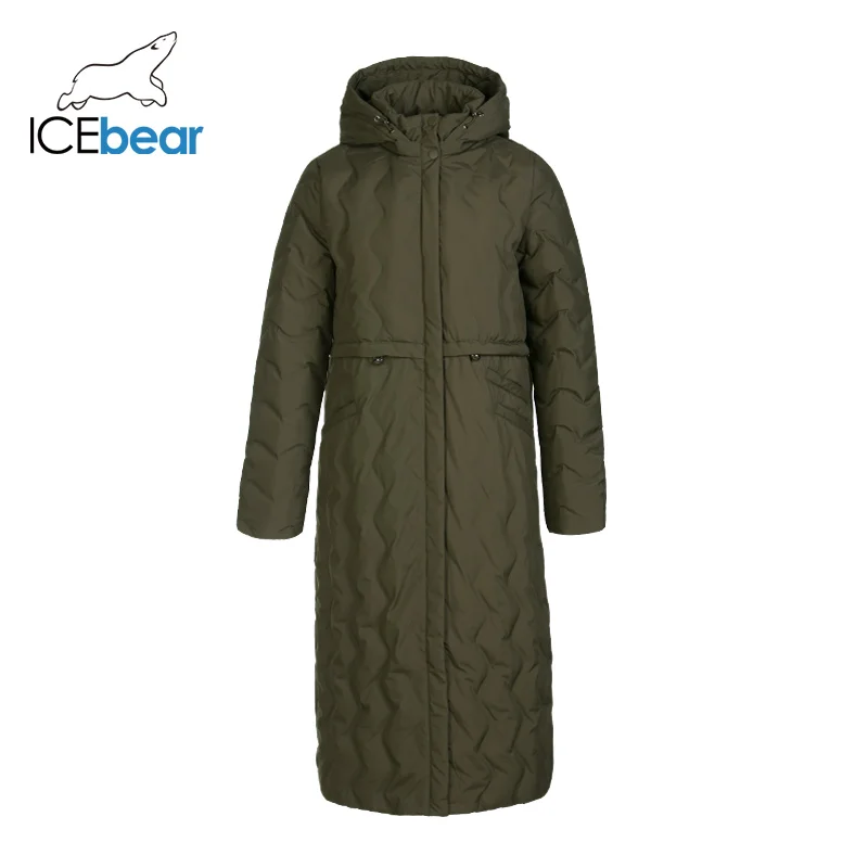 ICEbear зимний длинный женский пуховик модная теплая Женская одежда с капюшоном Брендовая женская одежда GN418305P