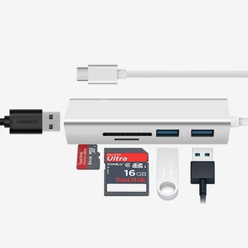 

Type-C to Multi-function USB 3.0 Hub SD / TF Card Reader