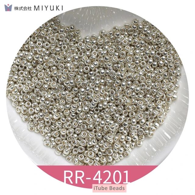 2mm Miyuki Round Beads 11/0 Metalic Gold Silver Bohochic Beaded Bling Beaded Jewelry 10g/Pipe About 1100pieces Garments Sewing RR4201 Silver