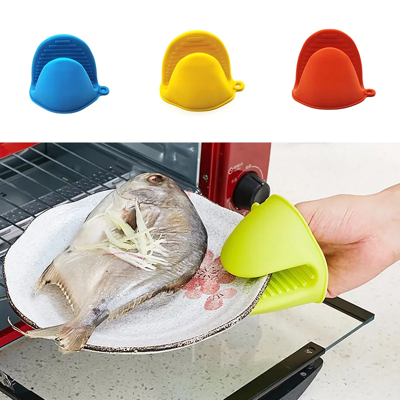 Kitchen Silicone Heat Resistant Gloves Clips Non Stick Anti-Slip Pot Dish Bowl Holder Clip Cooking Baking Oven Mitts Hand |