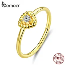 BAMOER, Рождество, 925 пробы, серебряное, треугольная форма, штабелируемое кольцо, микро Pave CZ, розовый цвет, женские свадебные ювелирные изделия BSR084