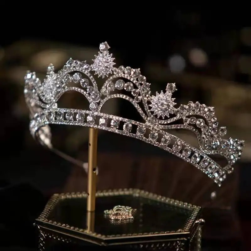 Bridal Crowns Princess Headband Crystal Bride Tiaras Designer Wedding Hair Jewelry Queen Diadem Headpieces Women Headwear