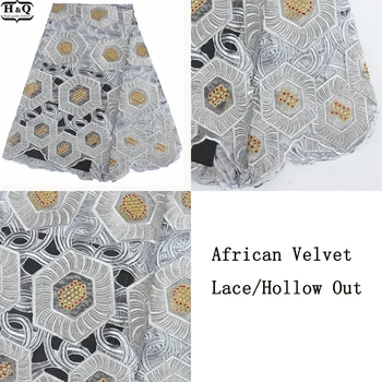 

New Arrival Organza Lace Fabric High Quality Embroidered African Organza Lace With Stones Hollowed Design Nigerian Lace 2020