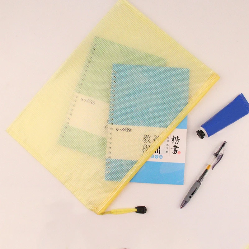 File Folder Organizer 1pcs A3 A4 A5 A6 Waterproof Plastic Zipper Paper File Folder Book Pencil Pen Case Bag File Document Bags Office Student Supply