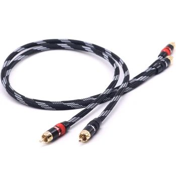 

GQAE Audio Video DIY Hifi RCA Cable 4N OFC 2RCA Male to Male Audio AMP Speaker RCA Interconnector Cable