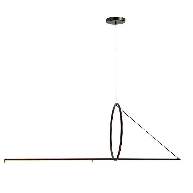 Постмодерн минималистичный геометрический гостиная столовая для комнаты, Подвесная лампа творческая личность подвес-полоска - Цвет корпуса: L120CM