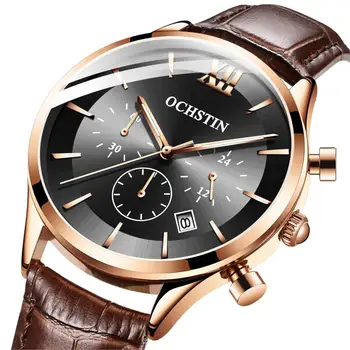 

OCHSTIN Luxury Fashion Casual Brand Watch Men Waterproof Sports Leather Sport Quartz-Watch Relogio Masculino Chronograph 2019
