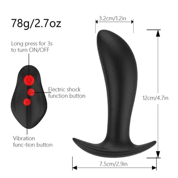 Electric Shock Anal Plug Vibrators for Men Male Prostate Massage Sex Toy for Men Wireless Anus Butt Plug Stimulator Masturbator 6