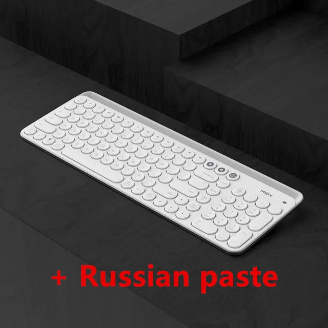 Original Xiaomi Miiiw Bluetooth Dual Mode Keyboard 104 Keys 2.4GHz Multi Compatible Wireless Portable for macbook Keyboard mini - Цвет: White--Russian Paste