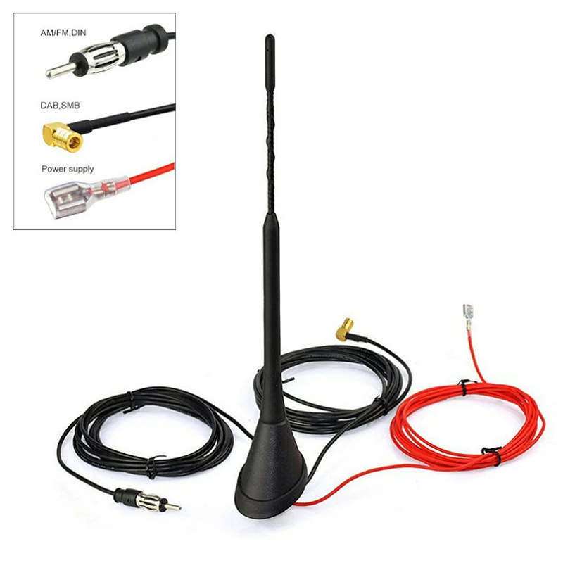 12V автомобильное радио DAB AM/FM антенна на крыше антенна усилитель сигнала черный