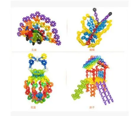 100 шт 3D головоломки пластиковые снежинки строительные модели головоломки образовательные интеллектуальные игрушки для детей WYQ