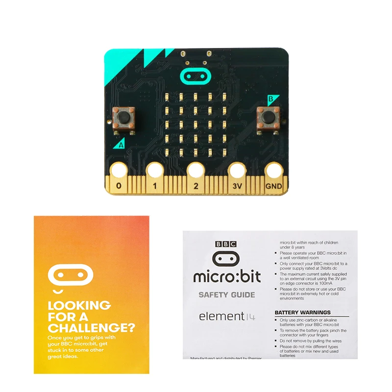 Board for Micro:bit BBC with Motion Detection, Compass, Programmable LED Display and Bluetooth for Kids Beginners afbeelding