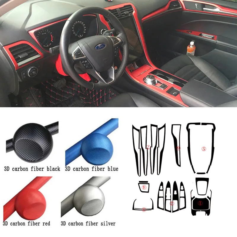 Стайлинг автомобиля внутренняя центральная консоль изменение цвета углеродное