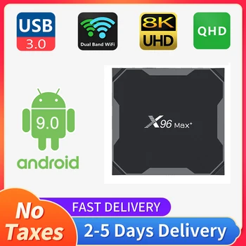 

QHD X96MAX Plus Android 9.0 TV Box 8K Smart tv 4G/64G RK3328 Media Player BT 2.4/5G wifi 1000M HDMI X96 Max Plus Android TV box