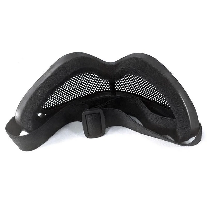 Outdoor Eye Protective Comfortable Airsoft Safety Tactical Metal Mesh Glasses Goggle Black