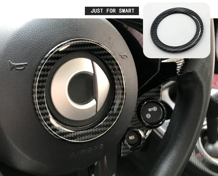 Украшение рулевого колеса автомобиля Центральная панель кольцо наклейка для Mercedes Smart 453 fortwo forfour автомобиль Стайлинг Аксессуары