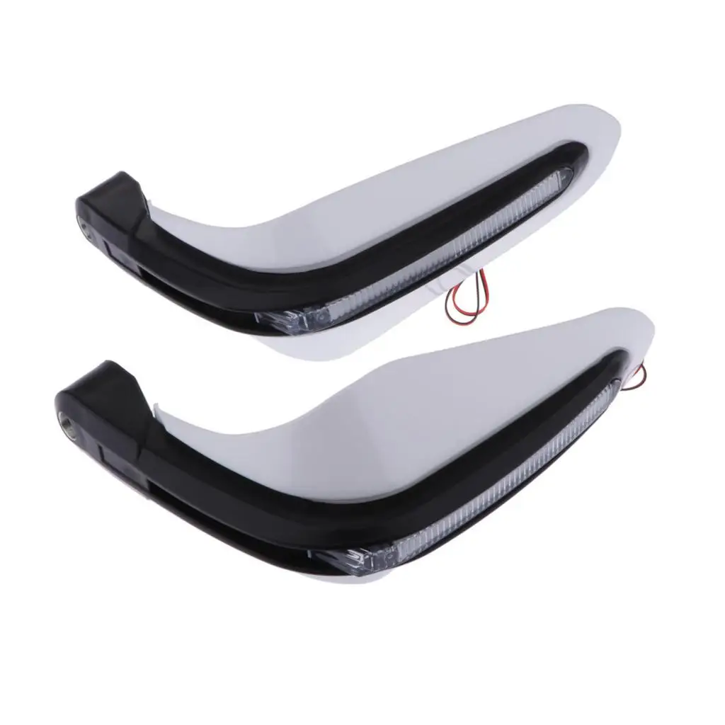 2PCS Motorcycle Handlebar Brush Bar Handguards Wind Guard with LED Indicators Lights Universal Fit for Motocross Dirt Bike