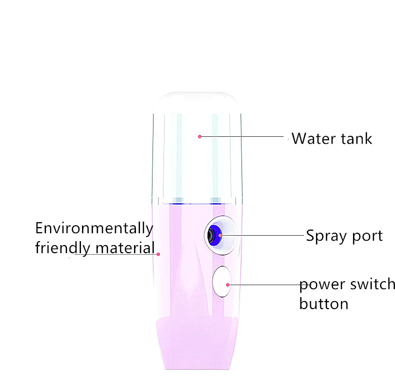 USB Air Humidifier Timing Portable Handheld Care Skin Nano Spray Car Office Aroma Diffuser Facial Hydrating Spray Steamer