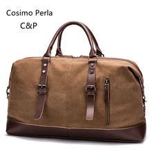 Винтажные кожаные холщовые мужские дорожные сумки большой емкости, высокое качество, короткие дорожные сумки для путешествий, ручной клади, ночные сумки