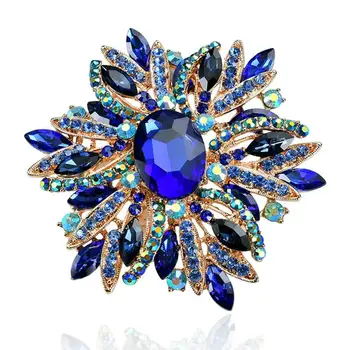 

9.4*8.8cm Rhinestone New Style Flower Brooch Trend Metal Pearl Brooch Crystal Flower Brooch Wedding Dress Bouquet Ornament