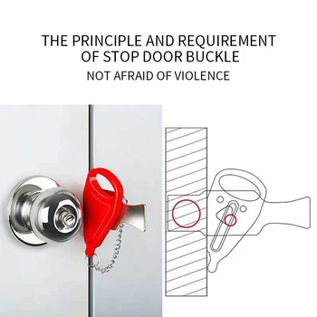 

Portable Door Lock Anti-Theft Travel Lockdown Lock Door Stopper For Hotel College Home School Apartment New