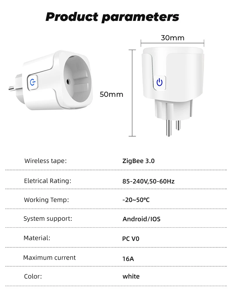 Tuya Zigbee EU Smart Socket WiFi 16A Plug With Timer Smart Home Wireless Socket Works With Alice From Wireless Remote Control