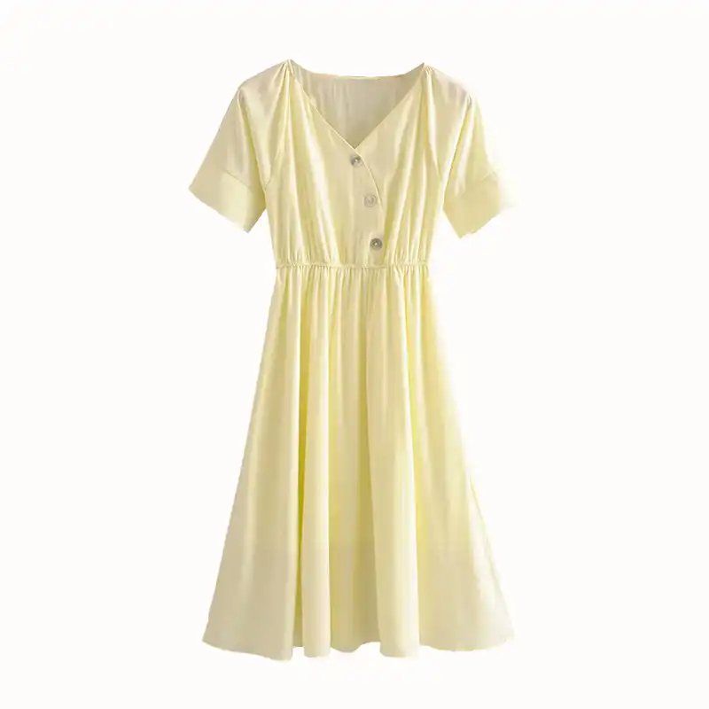 casual light yellow dresses