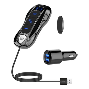 

New Bluetooth 5.0 Stereo MP3 Player Wireless Handsfree Car Kit support Siri Type-C PD Fast Charger Car FM Transmitter