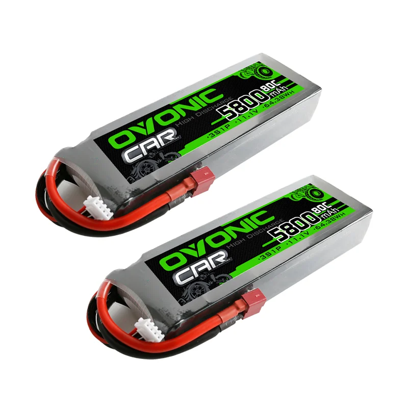 

2 packs Ovonic lipo 80C 3S 5800mAh 11.1V LiPo Battery With Deans Plug For Car 1/10 Scale Car Boat