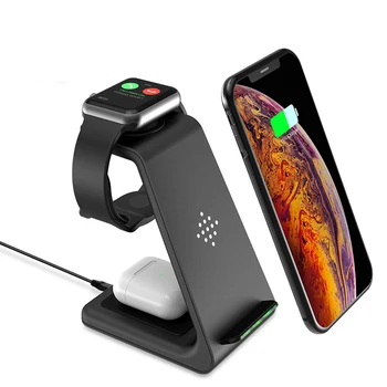 

3 In 1 Wireless Charging Station For iPhone 11 Pro Max Samsung Note 10 9 S10 S9 Plus Wirless Charger For Apple Watch Airpods Pro