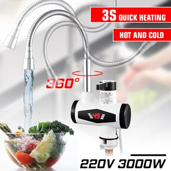 

Electric Kitchen Water Heater Tap Instant Hot Water Faucet Heater Cold Heating Faucet Instantaneous Under Water Heater