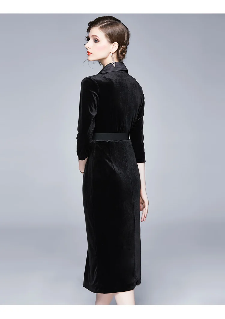 Зимняя бархатная черная посылка, сексуальное платье, Vestidos Invierno Mujer, женское вечернее платье, Sukienki Na Wesele Damskie K3619