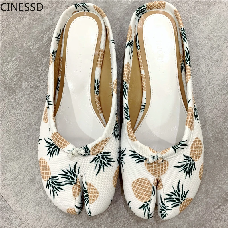 

Women Split Toe Ballet Flats Half-Dragging Slippers Woman Soft Female Leisure Ninja Outwear Slip-On Lady Shoes
