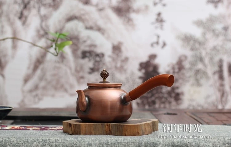 Copper side pot pure copper urgent whisker pure handmade teapot small capacity with long handle copper pot