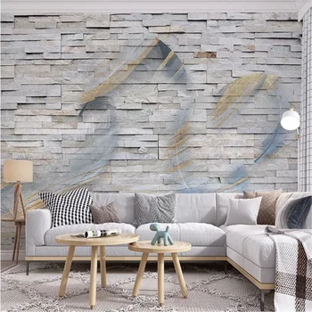 

Milofi custom wallpaper mural modern 3D stereo feather brick wall industrial wind tooling background wall