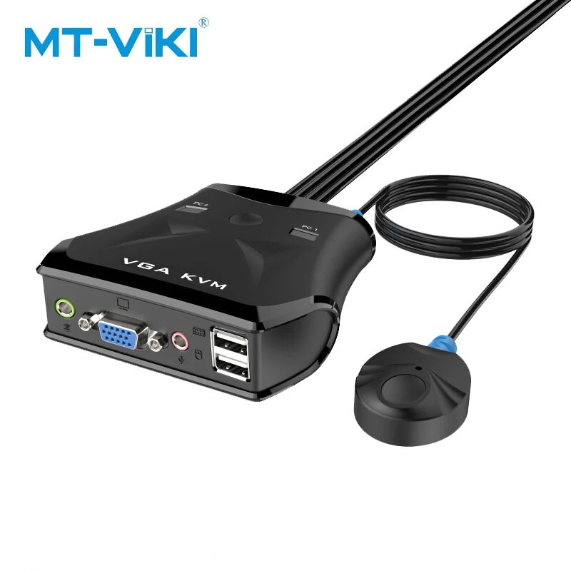 

MT-VIKI kvm switch 2 port VGA switch With desktop controller Keyboard control interface with mouse audio MT-201VL