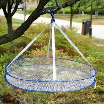 

Quality Folding Drying Rack Hanging Clothes Laundry Sweater Basket Dryer Net New