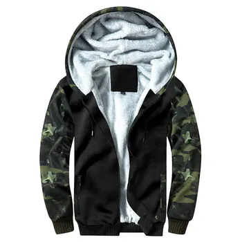 

Hooded Long Fleece Jacket coat Camouflage warm Bomber Vintage Thickening famous brand Autumn Winter Slim Fit Warm Coat Jacket