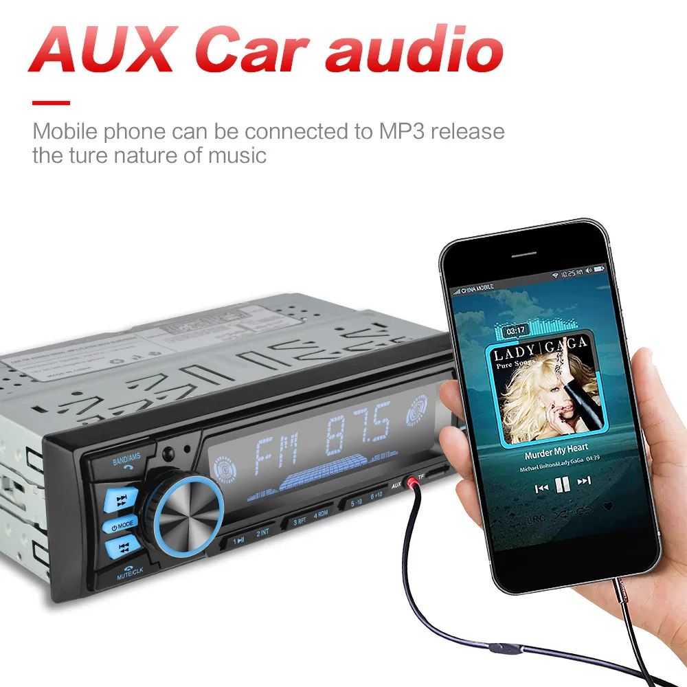  VIGORTHERIVE Car Radio Stereo 520 Bluetooth Auto Radio with  Remote Control 12V in-Dash 1 Din Car MP3 Multimedia Player ISO Connector  with FM/USB/SD/AUX : Electronics