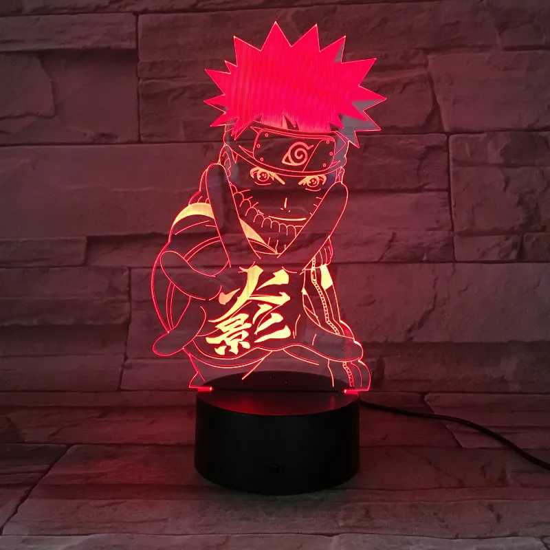 Аниме Sasuke Susanoo 3d светодиодный ночной Светильник Наруто цвет раздевалка декоративная лампа детский подарок Детская манга настольная Ночная лампа Саске - Испускаемый цвет: 2