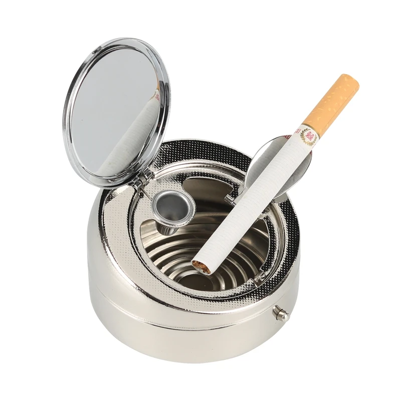 Pocket Ashtray With Cover Personality Fashion Portable Car Ashtray Smokeless Ash Tray Cup Metal Mini Portable