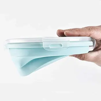 

HOT Fda Portable Folding Lunch Box Round Silicone Lunch Box Microwave Lunch Box Plastic Refrigerator High Temperature