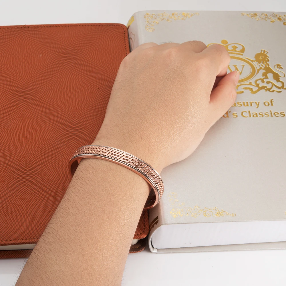 Bracelets en cuivre torsadés Meathly pour femmes et hommes Bracelet magnétique énergétique Avantages pour hommes Bracelets manchettes réglables Bracelets Santé Cuivre_voghion.com