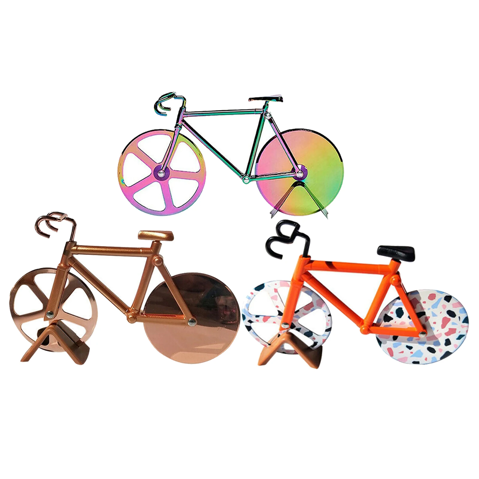 Creative Bicycle Pizza Cutter Stainless Steel Non-Stick Cutting Wheels Pizza Cutting Knife Pizza Chopper Slicer Tool Creative Bicycle Pizza Cutter Stainless Steel Non-Stick Cutting Wheels Pizza Cutting Knife Pizza Chopper Slicer Tool