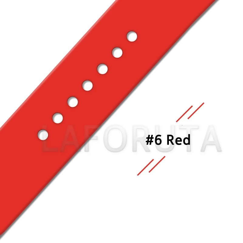 Силиконовый ремешок для Apple Watch, 44 мм, 40 мм, ремешок Correa, резиновый ремешок для часов iWatch Series 5, 4, 3, 2, 1, аксессуары для умных часов - Цвет ремешка: 6 Red